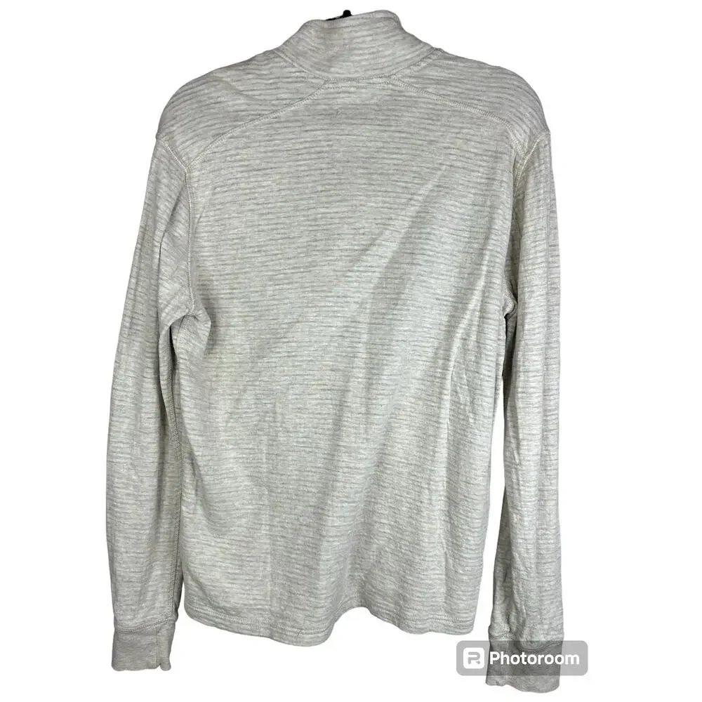 J. Crew Knit Goods Beige Tan Long Sleeve Quarter Zip Pullover Sweatshirt Size M